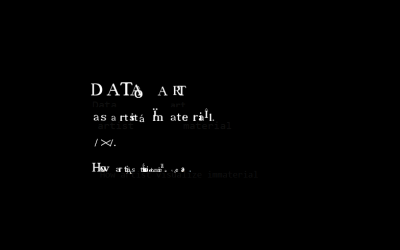 Data as artist material // Sunčica P.K.